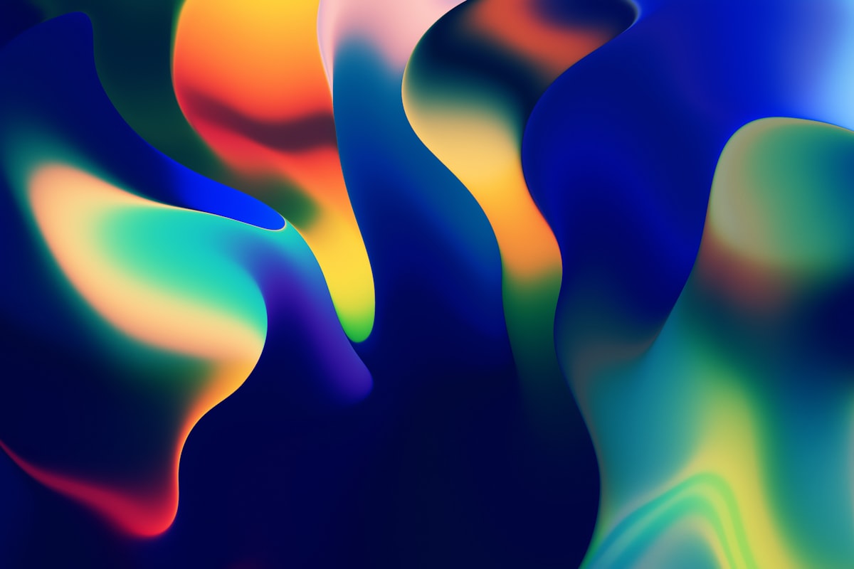 Vibrant colorful abstract fluid art representing AI-generated imagery